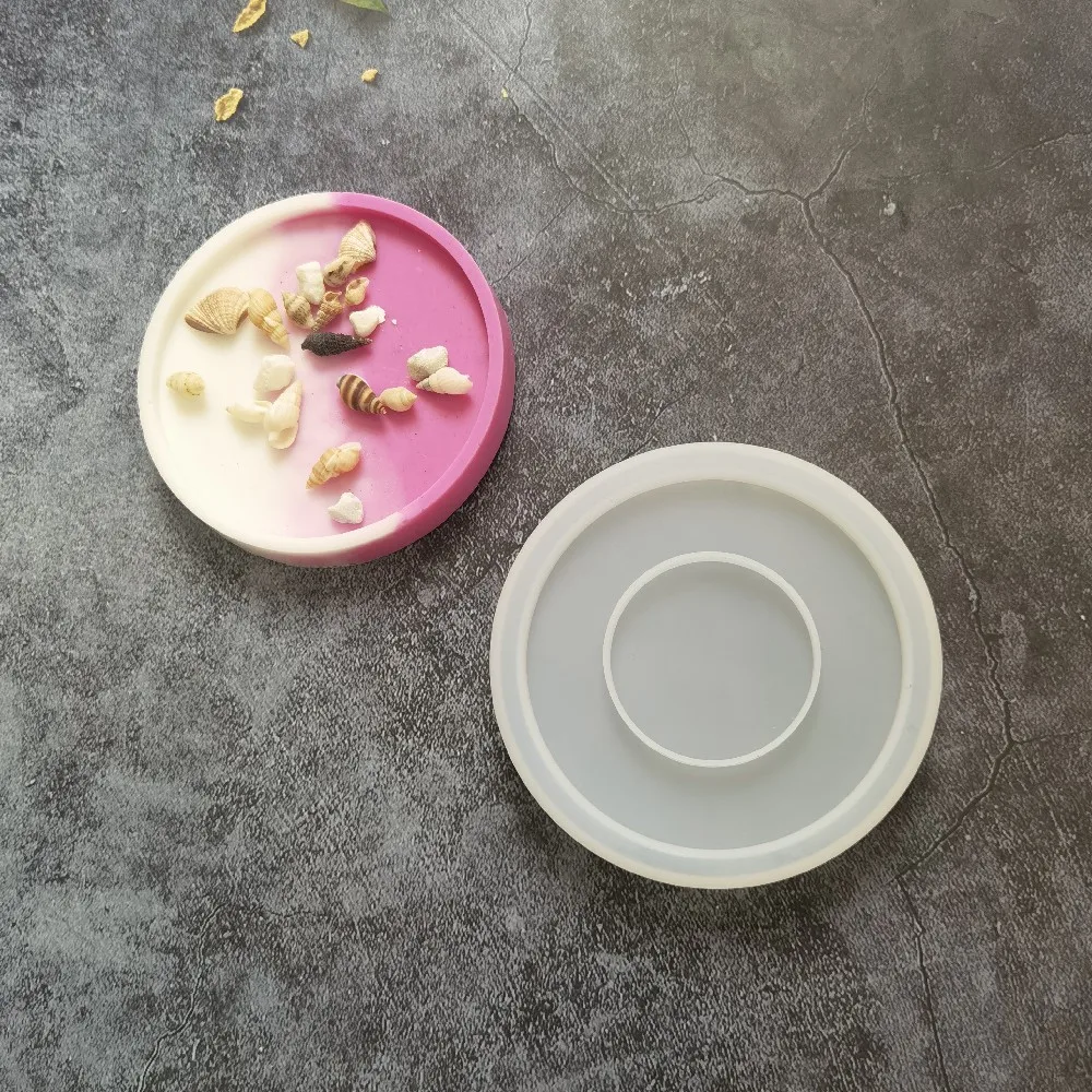 DIY 멀티 사이즈 타원형 컵 쿠션 실리콘 몰드 에폭시 수지 몰드 보관함 만들기 홈메이드 공예 책상 장식 주조 도구