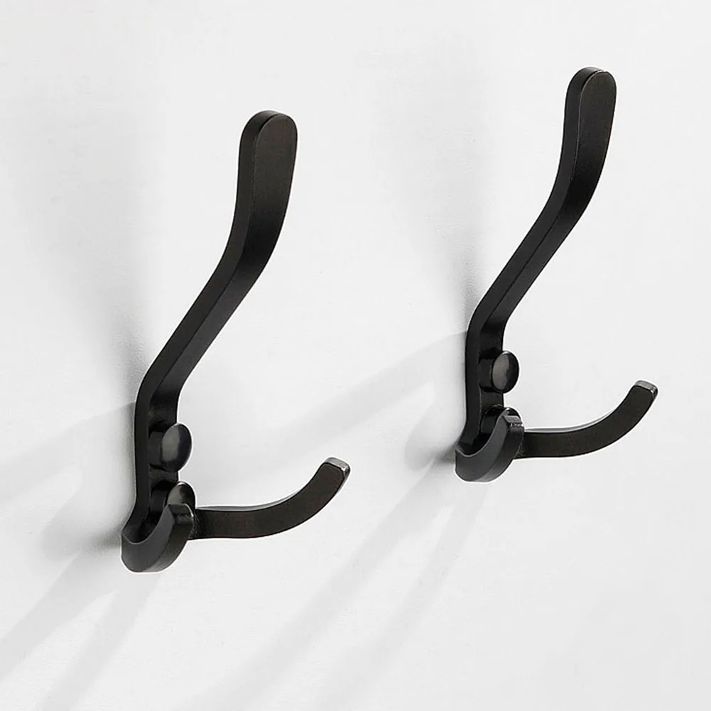Wall Hooks Hangers Door Wall Mounted Clothes Coat Hooks Aluminum Heavy Load Rack For Kitchen Bathroom Hanging Hardware Organizer