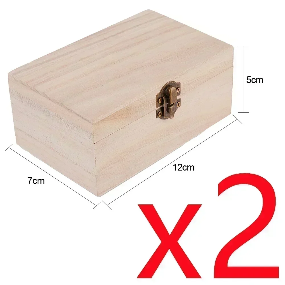 Elegant Wooden Hinged Lid Square Jewelry Storage Box - Perfect for DIY, Home Decor, and Gifts