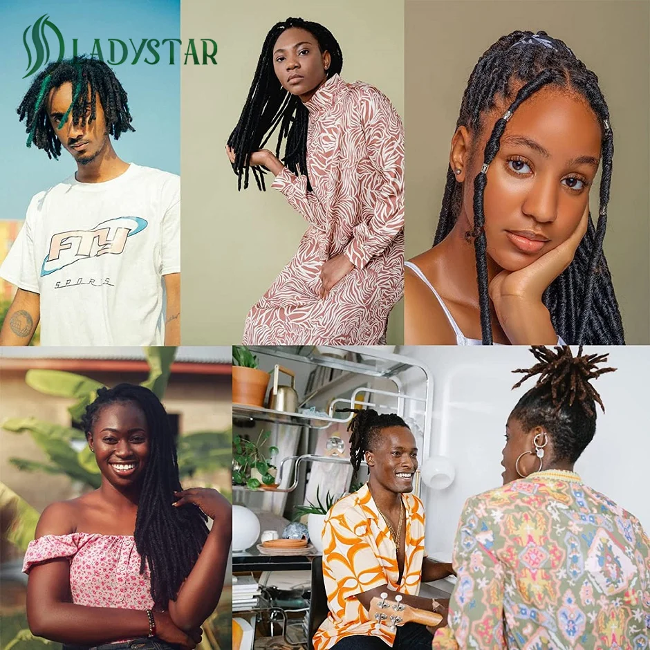 TAOYEMY Dreadlocks Estensione 8 Pollici 100% Capelli Umani Afro - Foto 5