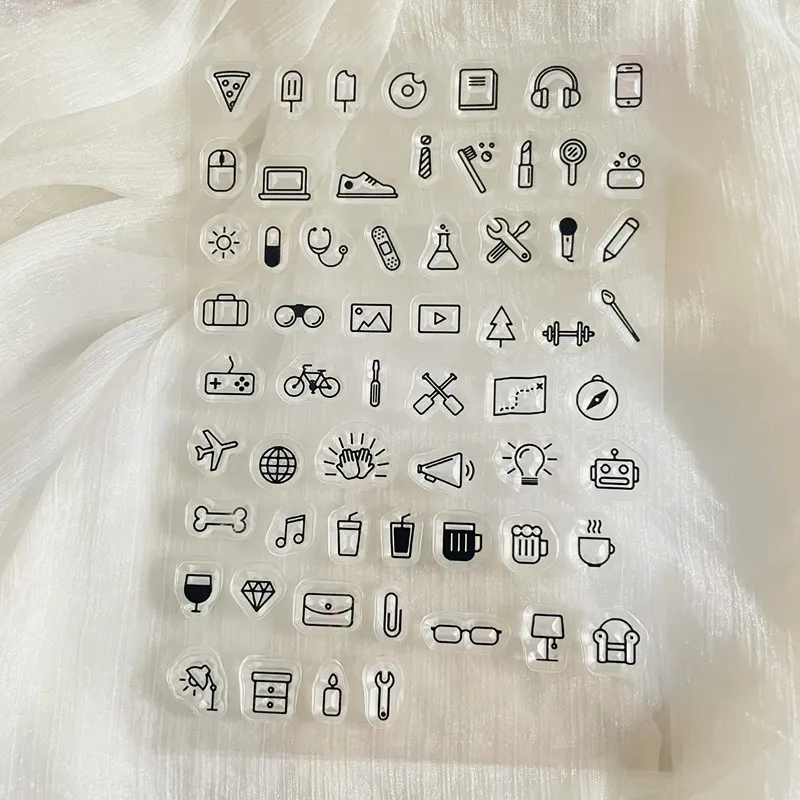 Clear Stamps Clear Rubber Stamps planner small object calender Clear Stamp Transparent Silicone Stamp Seal Sheet For Scrapbooking Photo Album Decoration