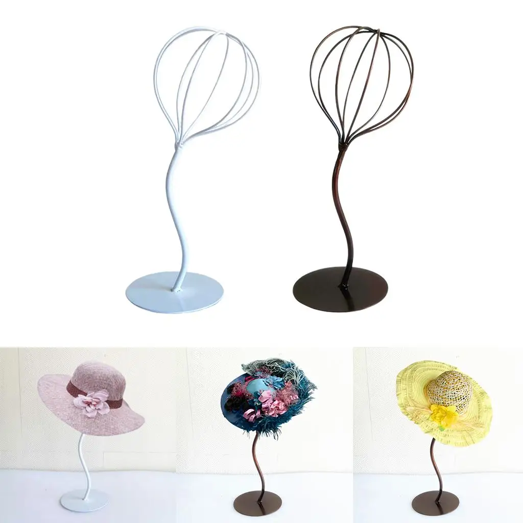 

2 Packs Freestanding Metal Hat Holder Storage Display Stand Tabletop Decor