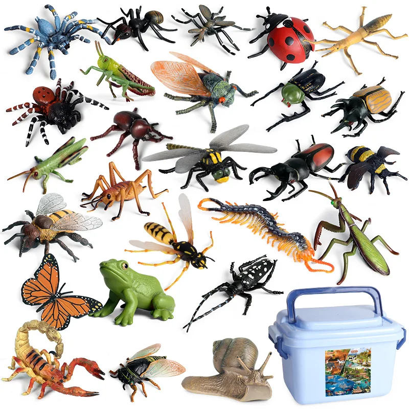 

Imitation animal toy set insect model solid decoration bee Dragonfly butterfly Mantis baby cognitive gift