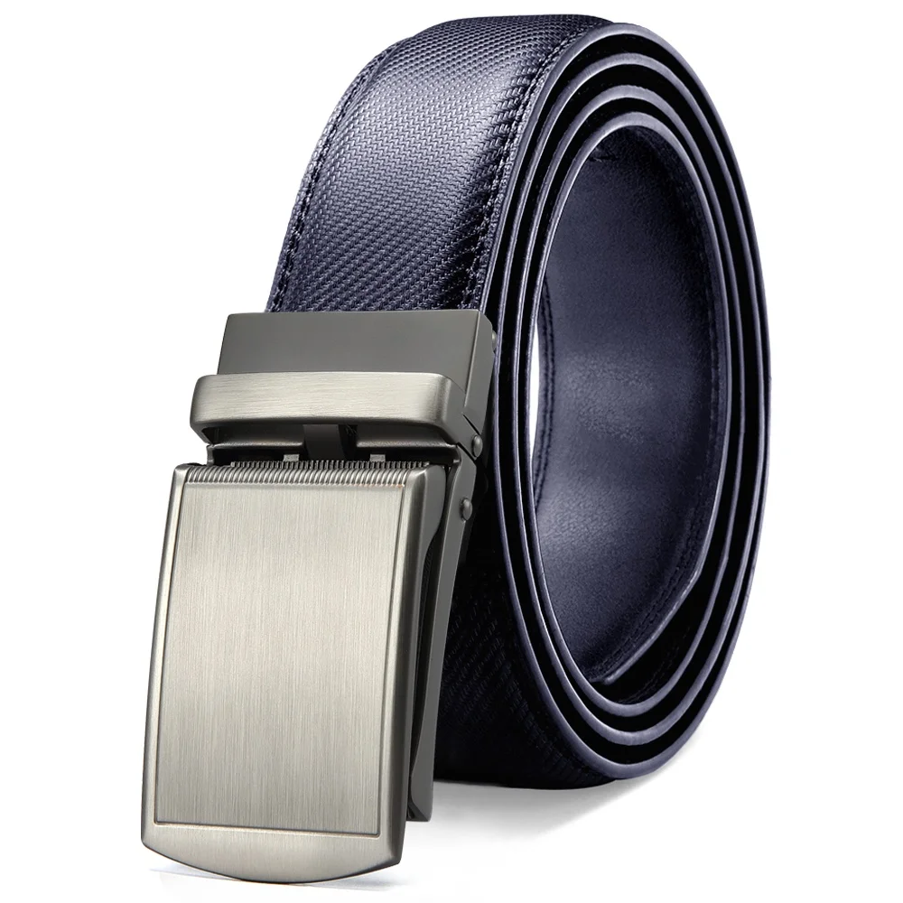 DOOPAI Men's Ratchet Belt 2-Pack - Leather, Automatic Slide Buckle, Cut-to-Fit, Adjustable (28-56 Inch)