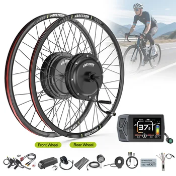 [Consegna di 3 giorni] Motore del mozzo ruota Varstrom JYLT 48V Kit di conversione bici elettrica Motore del mozzo eBike senza spazzole senza ingranaggi 26 27.5 28 700C Motore di trasmissione anteriore posteriore Cassetta del freno a disco Ruota della bicicletta con display LCD EKD01 2025 Nuovo Touch Screen VD18MT