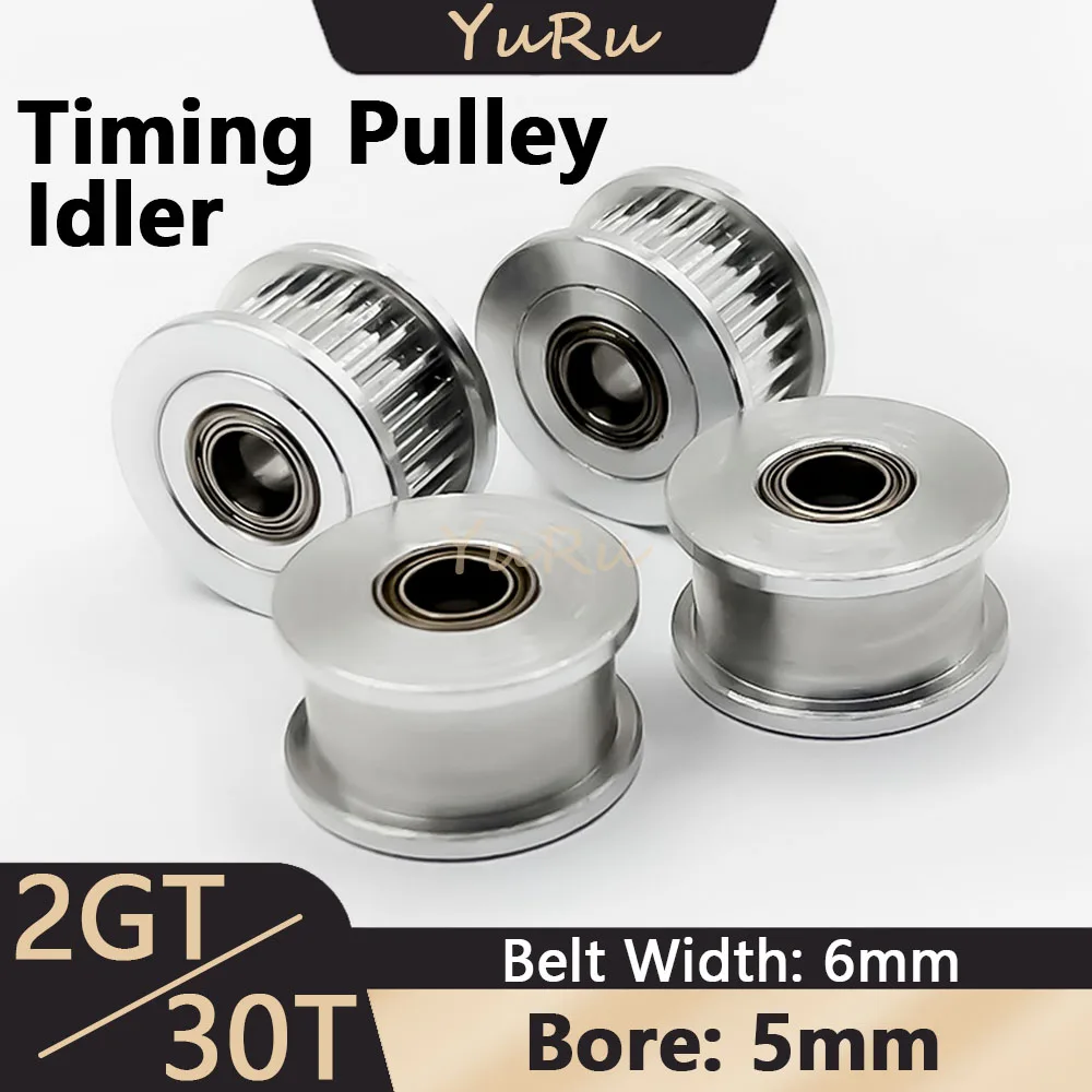 GT2 2M 30Teeth Timing Pulley Bore 5mm 2GT 30T Belt Width 6mm Tensioning Wheel H Type Idler