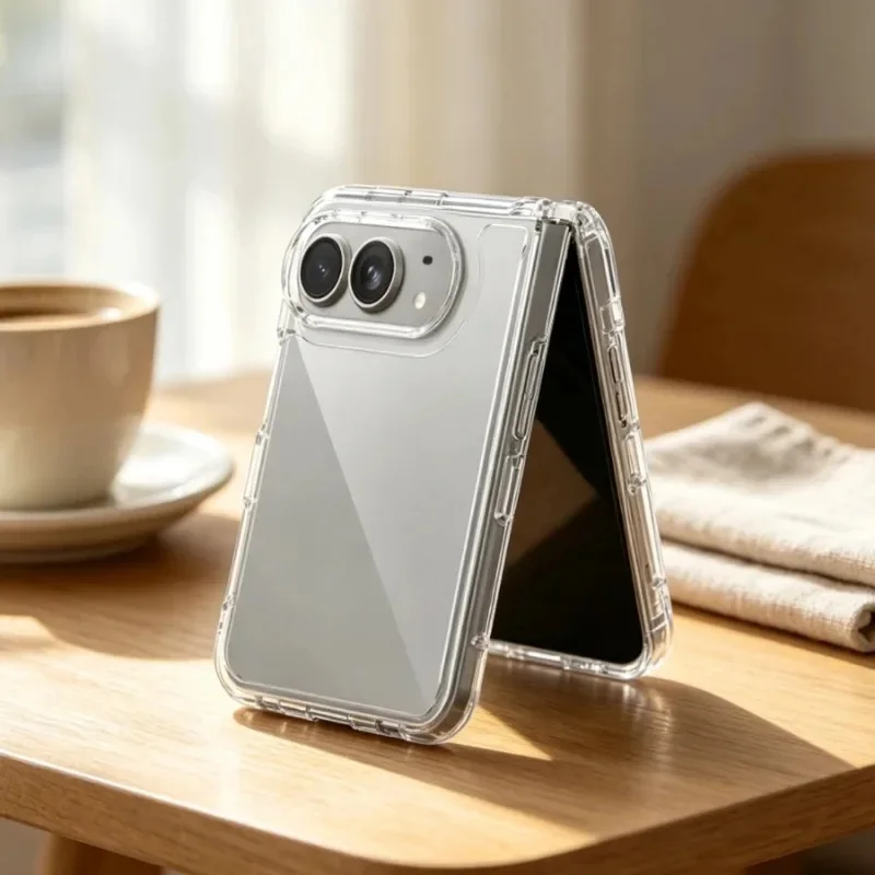Transparent Shockproof Folding Phone Case with 360-Degree Protection