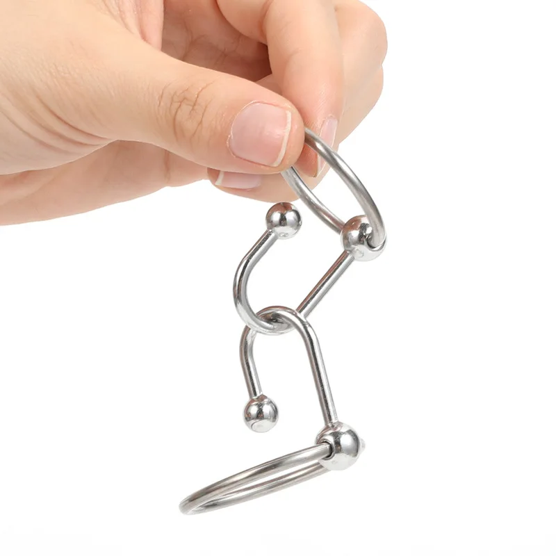 SM Urethral Dilator Cock Ring Stainless Steel Ejaculation Delay Penis Ring Metal Bead Delay Lock Fine Penis Plug Sex Toy penis sex toys For Men