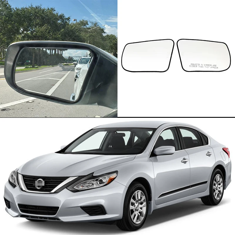 Blind Spot Mirror Wide Angle Mirror For Nissan Altima US Version 2013-2018 Left Right Side Mirror Glass Heated Convex Rearview Mirror With Back Base Plate Rear View