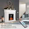 Electric Fireplace with Mantel Package Freestanding Fireplace Heater Corner Firebox with Log & Remote Control,750-1500W 3