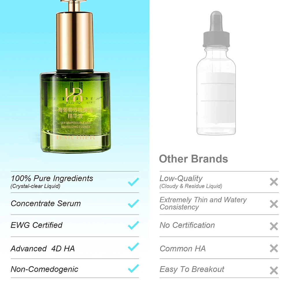 Sea Grape Collagen Peptide Double Anti Revitalizing Essence Oil Skin Care Moisturizing Brighten Anti-Aging Firming Face Serum 3