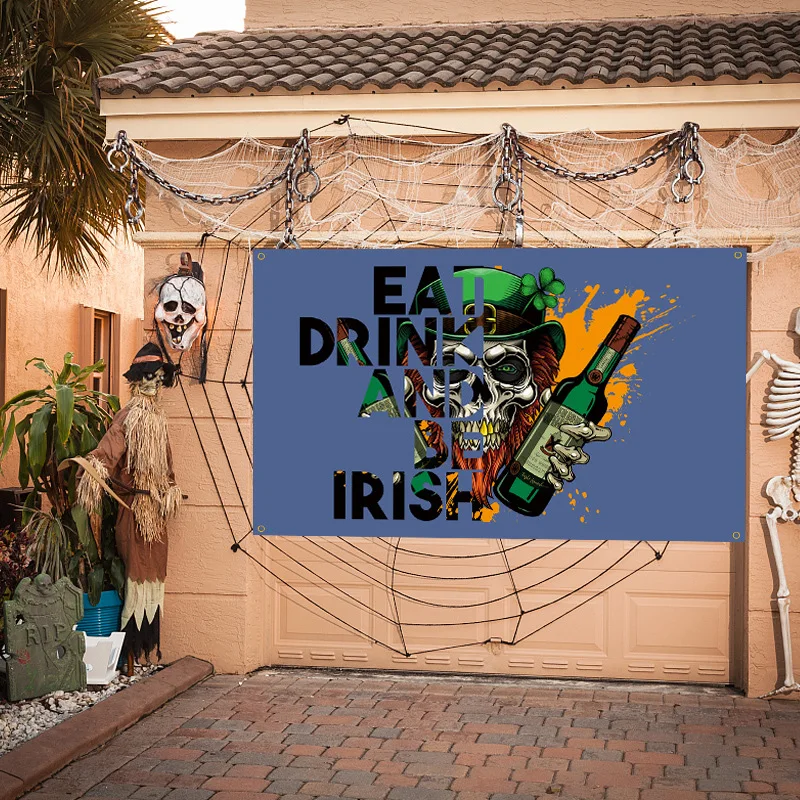 

Mexican Day of The Dead Background Halloween Tapestry Background Cloth Skull Ornament Banner Wall Cloth Day of The Dead Banner
