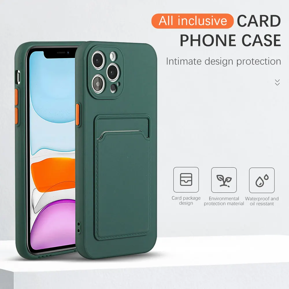 Luxury Soft Silicone Wallet Phone Case with Card Holder Slot - Protective Back Cover