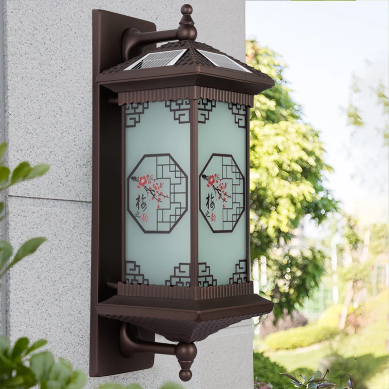 TEMAR Outdoor Solar Wall Lamp Creativity Plum Blossom Pattern Sconce Light LED Waterproof IP65 for Home Villa Courtyard pattern printing magnetic leather stand wallet phone case shell for samsung galaxy a02s 164 2x75 9x9 1mm plum blossom