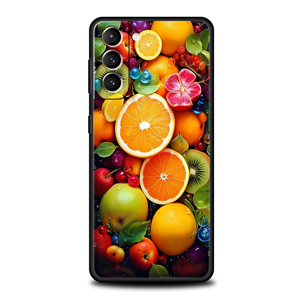 Cartoon Obst Handy hülle für Samsung Galaxy S24 S23 S22 S20 S21 Fe Ultra S10 S10E S9 S8 plus 5g Silikon hülle Capas Taschen Fundas – Detail 5