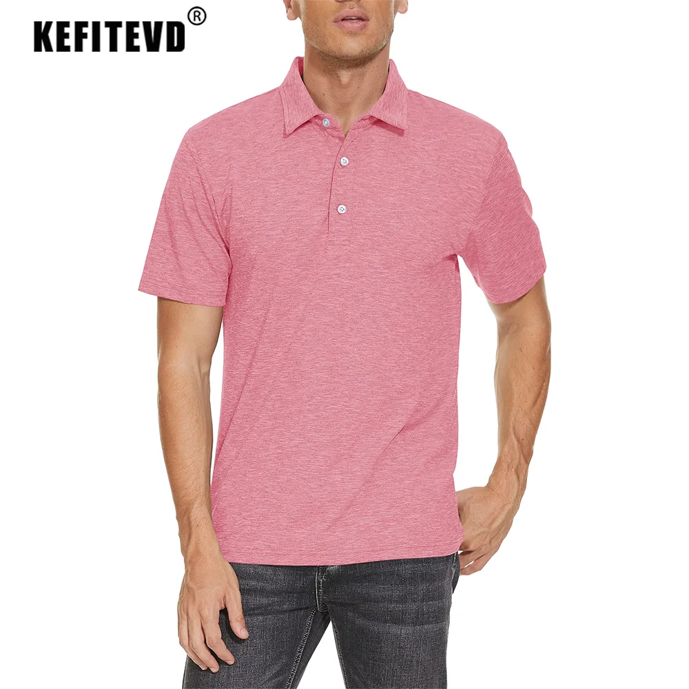 KEFITEVD Summer Lightweight Polo Shirts Men's Quick Dry Shot Sleeve T-Shirts Breathable Golf Shirt Tennis Running Sport Tops 3