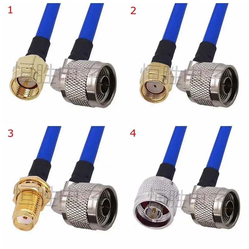 Cabo Coaxial Sma para L16 n Ângulo Direito Macho Fêmea Conector L16 n tipo para Sma Crimp para Rg405 Teste de Alta Frequência 50ohm Rápido Rg405