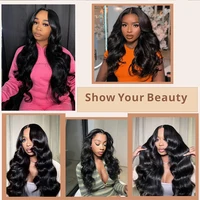 Vague de corps demi-perruque cheveux humains sans colle perruque cheveux humains prêt à porter 3 en 1 demi-perruque avec cordon 250 densité demi-perruques 6