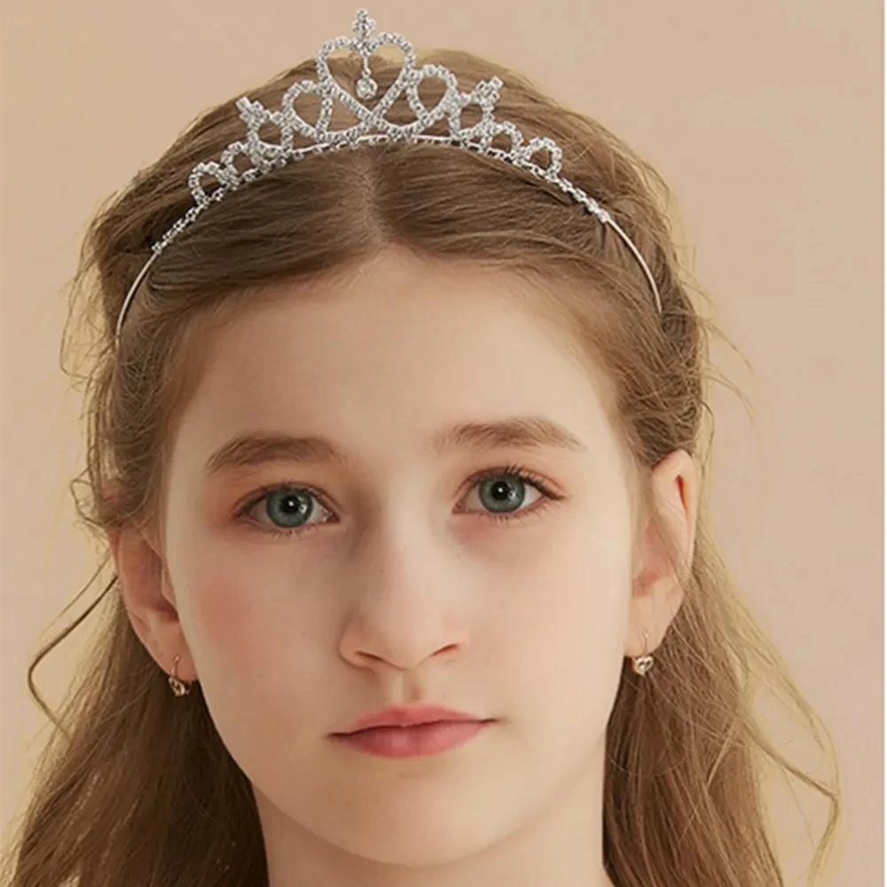 Happy Birthday Crystal Rhinestone Crown Hair Bands For Kids Girl Prom Headband Wedding Prom Gift Tiaras Hair Jewelry Accessories hair accessory jewelry accessories hair band crown hair headdress bridal headwear