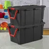 Sterilite 40 Gallon Wheeled Industrial Tote Plastic, Black, Set of 2