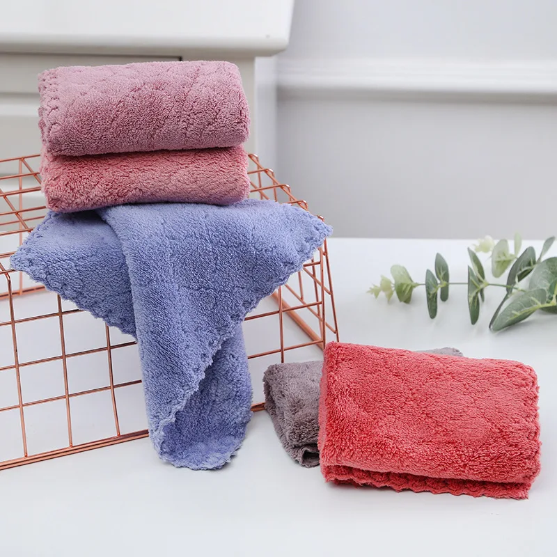 Kitchen Cleaning Cloth 5Pcs 30*30cm Coral Fleece Dishcloth Hand Towel Soft Absorbent Home Kitchen Sanitation Tableware Cleaning Tools kitchen towel,cleaning cloth,dish cleaning cloth,microfiber dish cloth,towel cleaning cloth,dish cloth