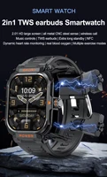 Smart Watch GT55 TWS Headset 2 In 1 Wireless Bluetooth Dual Earbuds Call Health Monitor Sport Music Earphone Smartwatch 2