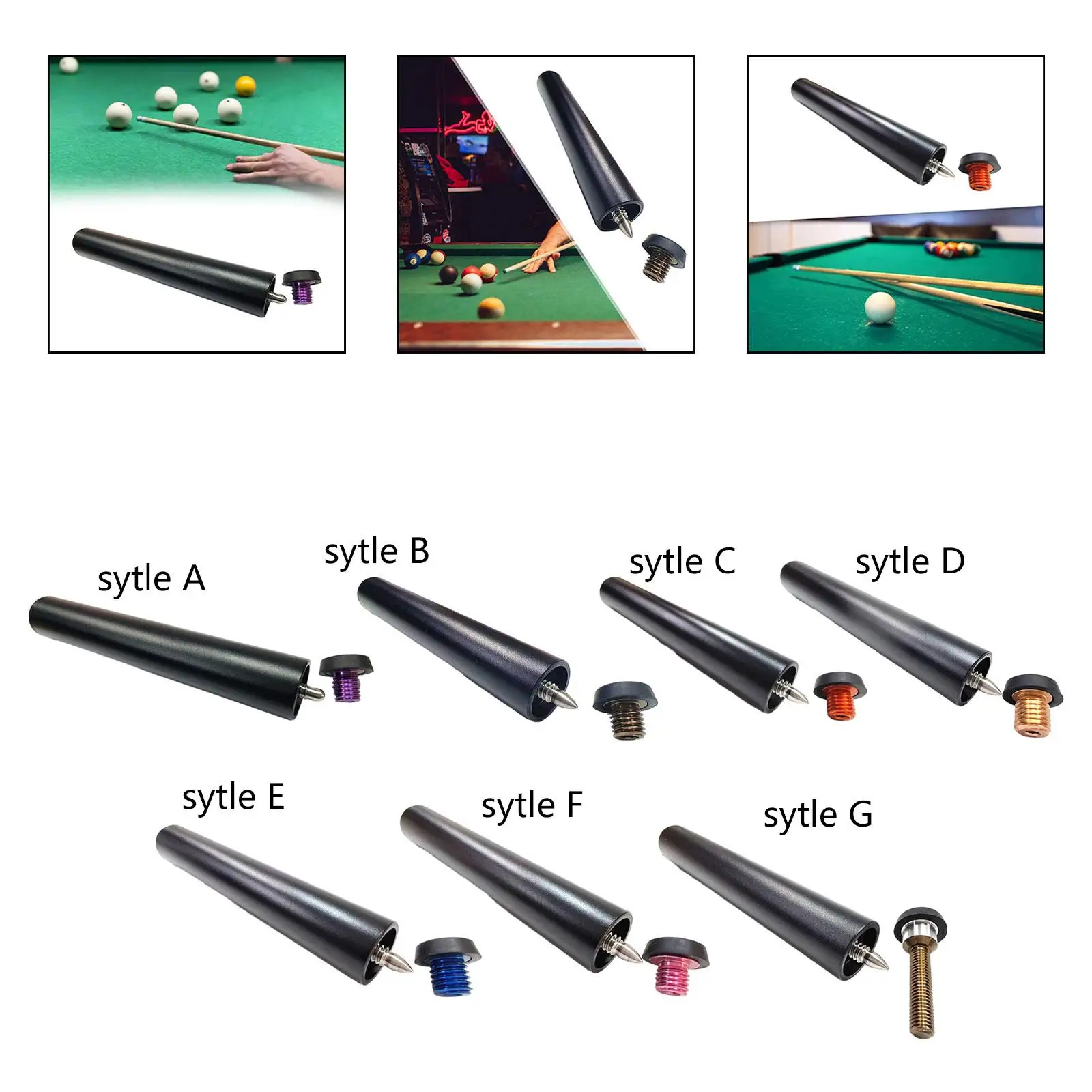 Pool Cue Extender Billiard Snooker Cue Extension Aluminum Alloy Billiard Holder Billiards Cue Extension for Snooker Athlete