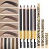 Lasting Color Double Head Eyebrow Pencil with Brush Waterproof Not Blooming Black Brown Professional Tint Shade Eyebrows Makeup 1