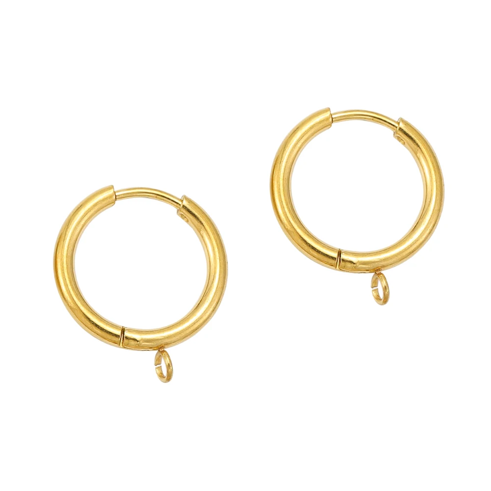 10 Stück Edelstahl 16 mm Creolen mit Biegeringen für DIY Ohrring Anhänger Frauen Schmuck Zubehör – Detail 5