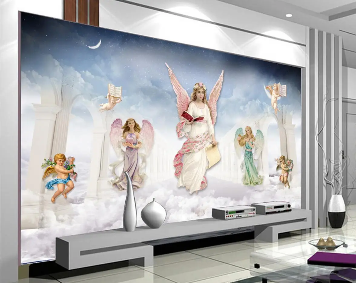 beibehand papel de parede para quarto em grande piscina de pintura europeia lâmpada de teto mural de teto papel de parede angel papel de parede