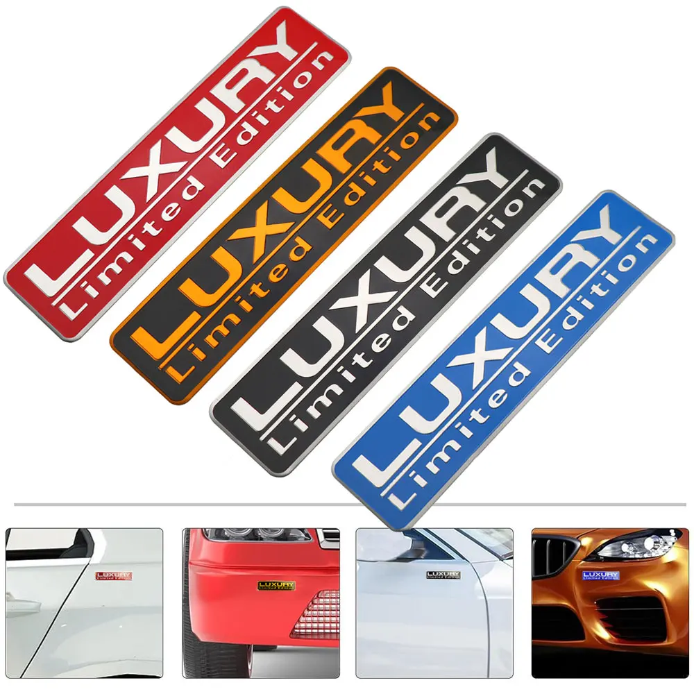 1Pc Universal Car Stickers Metal Sticker Chrome Luxury Limited Edition