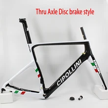 Neue Weiß 700c Rennrad 3k Full Carbon Fibre Fahrrad Steckachse Disc Bremse Rahmen carbon Gabel + Sattelstütze + Headsets Kostenloser Versand