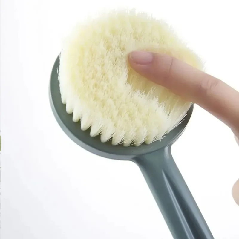 Soft Body Scrubber Shower Exfoliating Scrubs Long Handle Bath Brush Exfoliator Skin Massager Cleaning Brush Bathroom Accessories