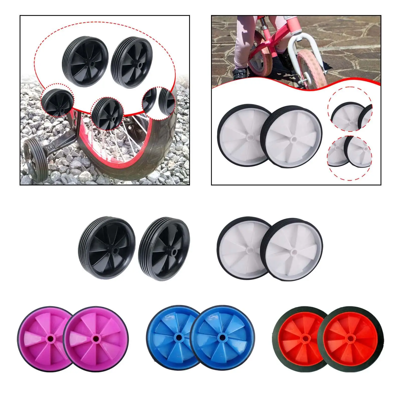 Bicycle Training Wheels for Kids Support Rear Wheels Auxiliary Wheels Mute Fashion 12 in to 20 in for Riding Bicycling Biking