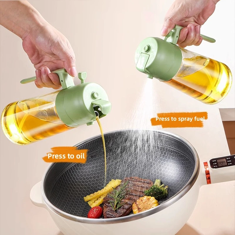Oil Spray Bottle 2 In 1 Glass With Pour Spout Nozzle Olive Dispenser Camping Bbq Baking