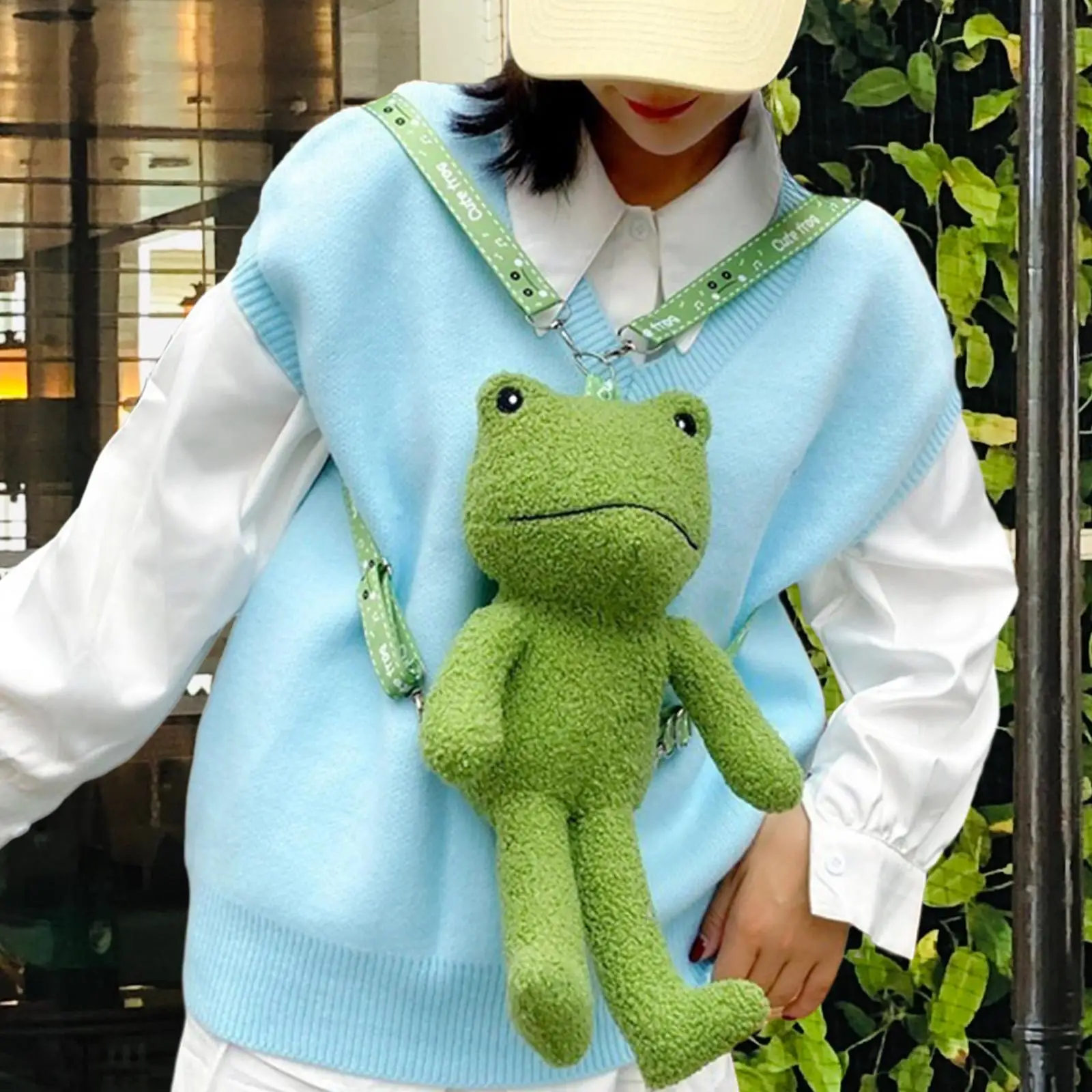 

Plush Frog Backpack Trendy Casual Daypack with Adjustable Shoulder Straps Rucksack Funny for Adults Student Girls Women Teens