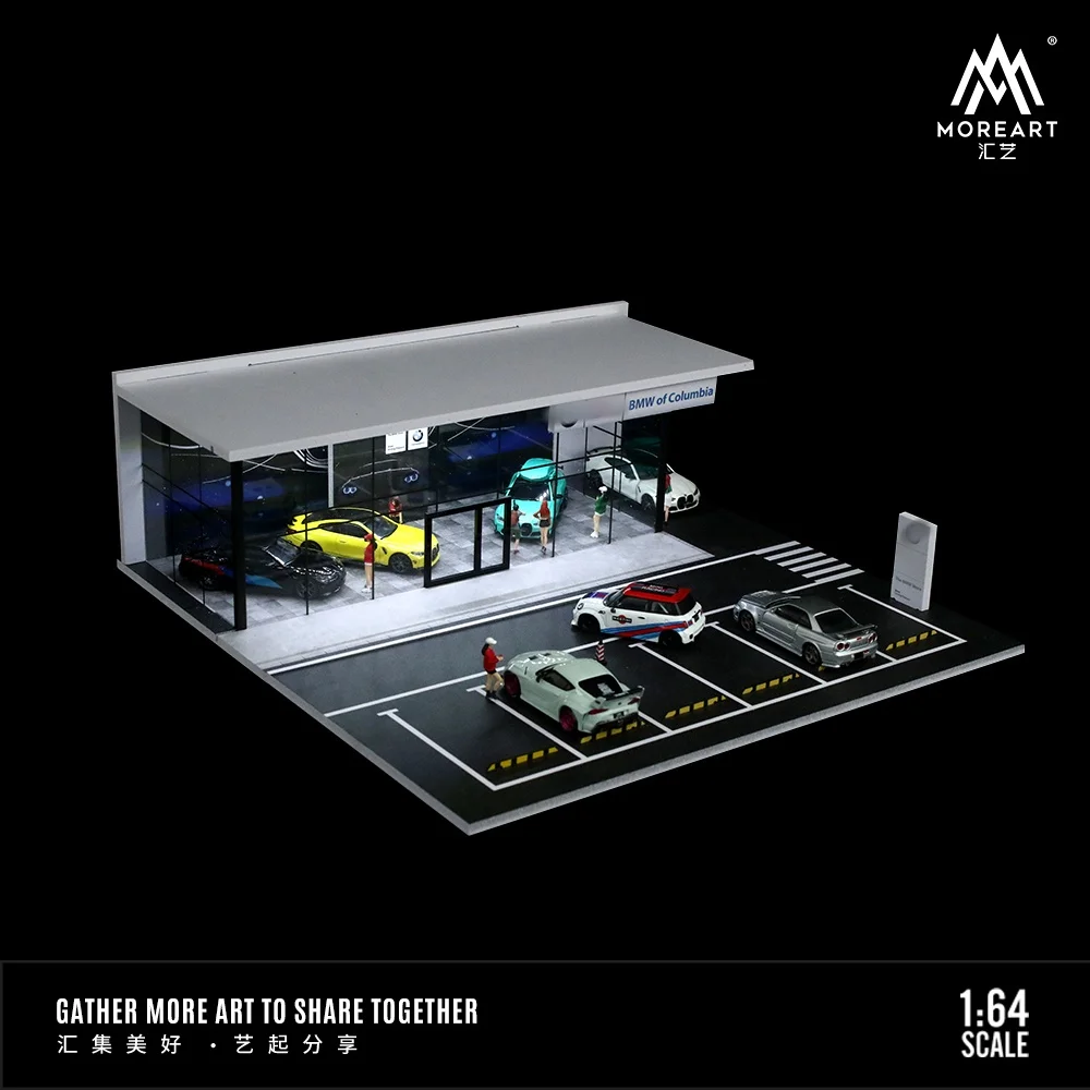 TimeMicro&MoreArt 1:64 M Power theme assembled version of the car showroom lighting scene 5