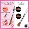 Saviland 5pcs Acrylic Nail Brush Set Acrylic Nail Brushes for Acrylic Application Professional Round Shaped Nail Acrylic Brushes 4