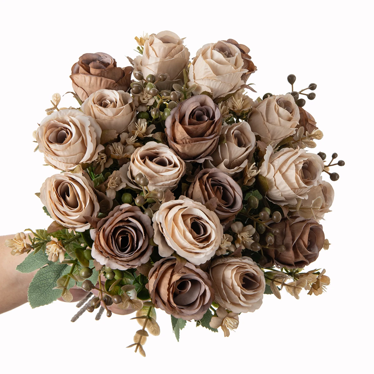 Seiden-Kunstblumen Rosen Hochzeits-Brautstrauß Heimvase Weihnachten Outdoor Garten Bonsai DIY Geschenkbox Festdekoration