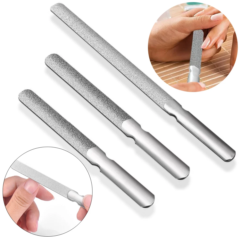 

1 шт., двусторонняя пилка для ногтей из нержавеющей стали