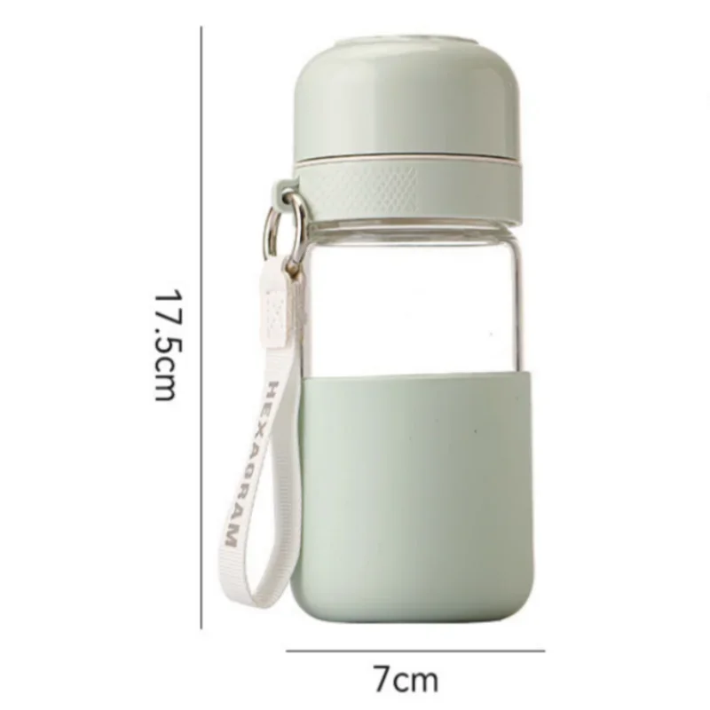 Glass Water Bottle Heat Resisting Leak Proof Portable Cup