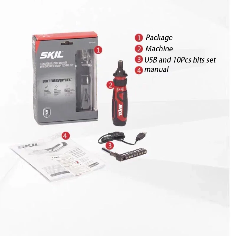 Skil SD5612 Cordless Electric Screwdriver Rechargeable USB Charger