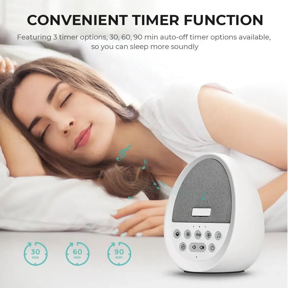 Quality Smart Health Timer Noise Maker Rechargeable White Noise Machine To Sleep With Light