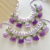 Pure hand knitting Cat Dog Knitted Collar Crochet Collar Pet Drool Scarf Bib Orchid Bell Flower Cute Photo Accessories 2
