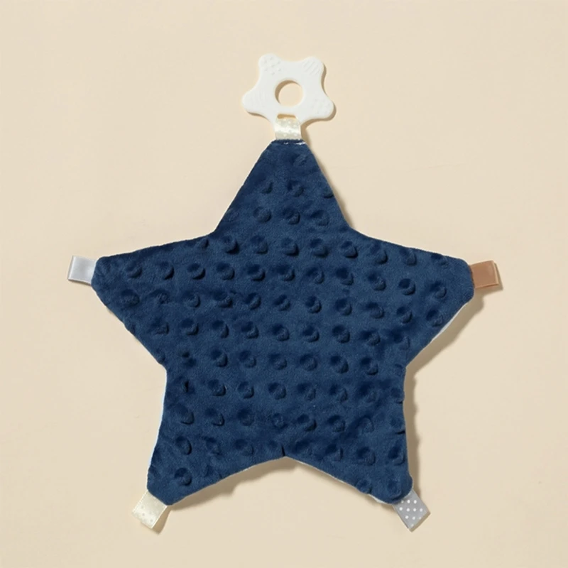 Baby Face Towel Soft Beans Cotton Newborn Appease Towel Comfort Sleeping Cuddling Blanket with Silicone Teether Kid Handkerchief