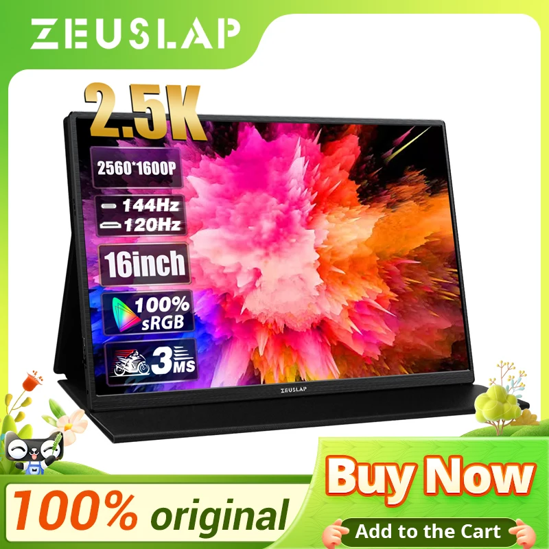 Zeuslap Monitor portátil P16K, 16 ", 2,5 K, 144hz, 2560x1600, 16:10 ...