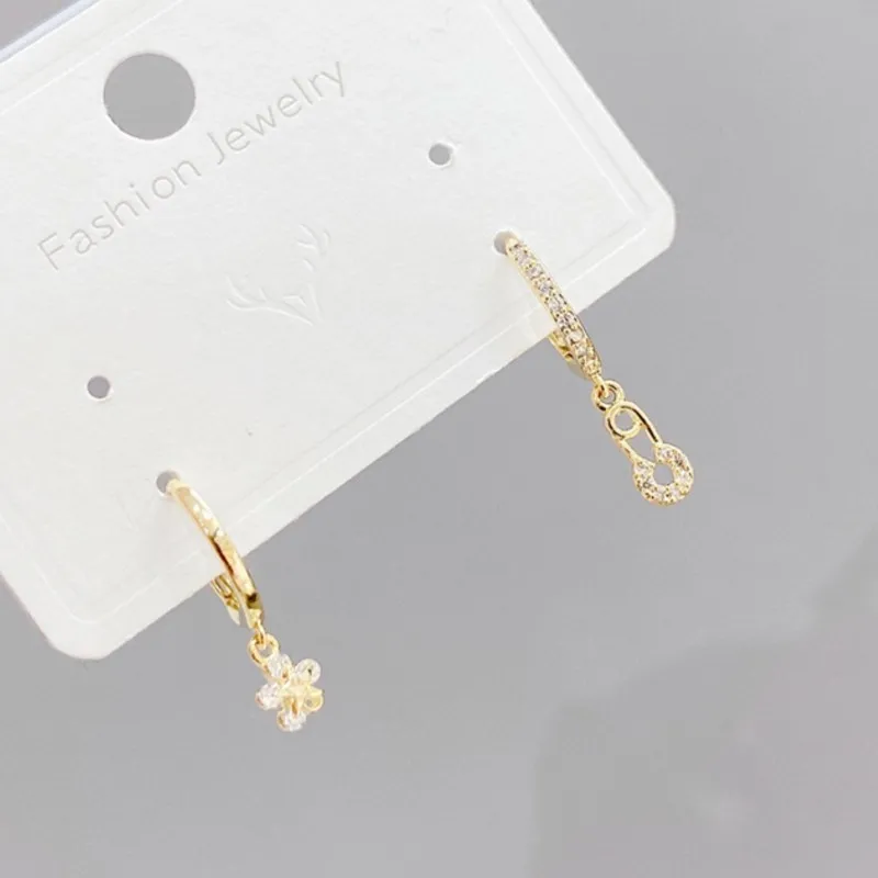 6Pcs/set Elegant Petal Pearl CZ Earring Sets for Women Golden Statement Hoop Earrings Fashion Jewelry Gifts Wholesale