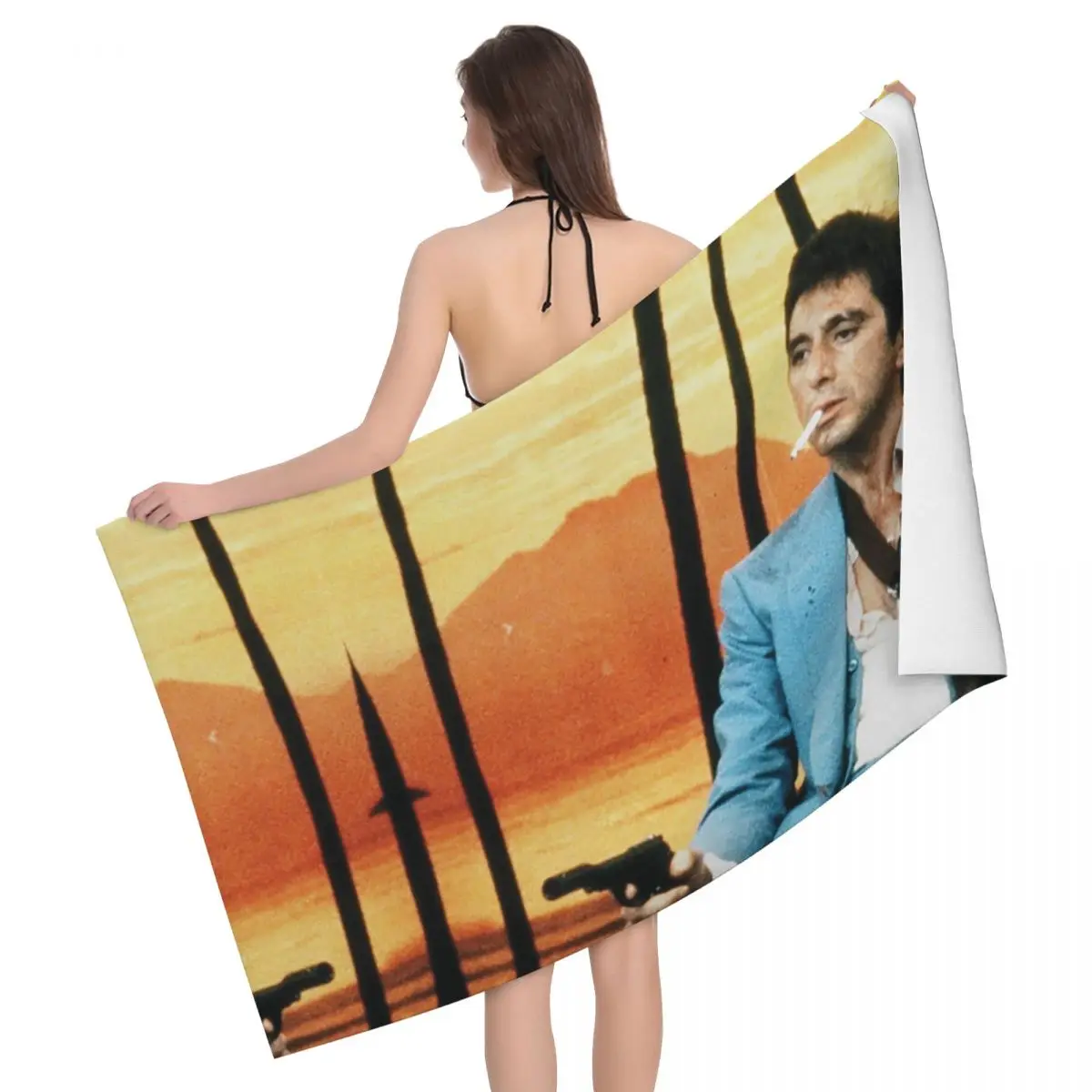 

Scarface Film Movie 80s Super Soft Microfiber Beach Bath Towel Quick Dry Tony Montana Al Pacino Bathroom Sports Towels