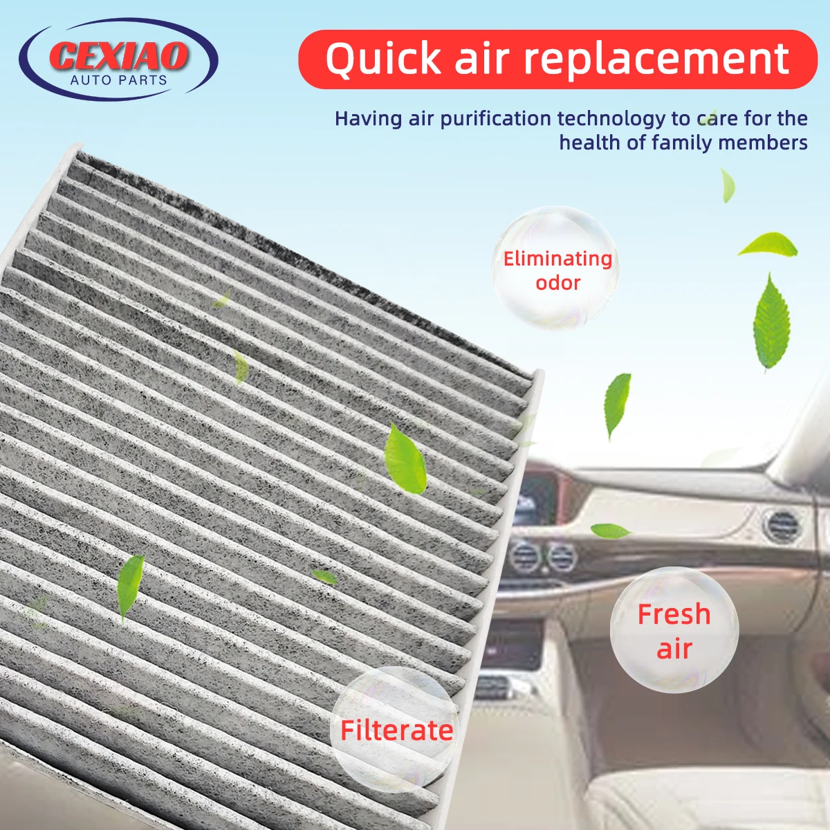 Car Cabin Air Filter For Toyota RAV4 2006- Auto Filters Carbon Fiber P3875WS 80219-SHJ-A01 80292-SDA-407 80292-SDA
