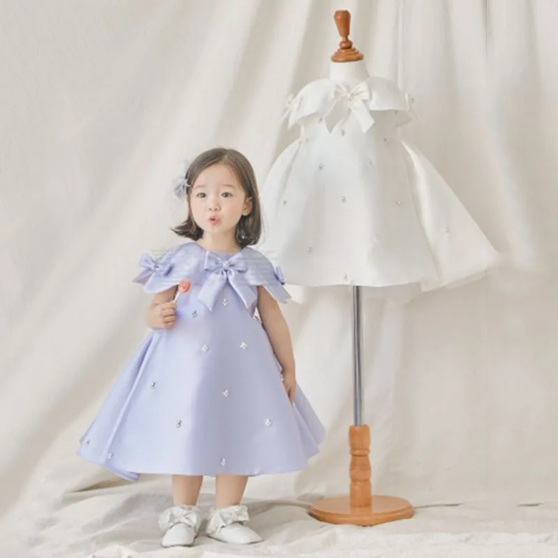 

Baby Spanish Lolita Princess Ball Gown Beading Design Birthday Party Christening Clothes Easter Eid Dresses For Girls